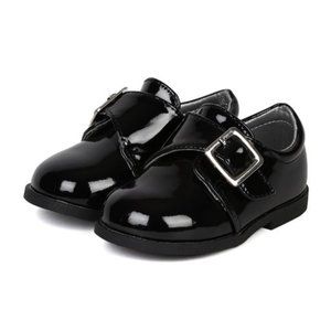 Infant/Toddler Boys Patent PU Hook and Loop Buckle Strap Dress Church Shoe